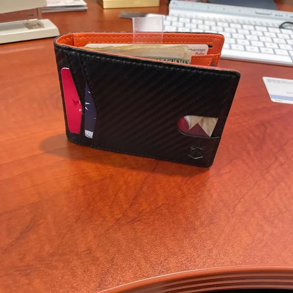 Wallet for Men Gifts 12 Card Slots ID Window With Money Clip Minimalist RFID
